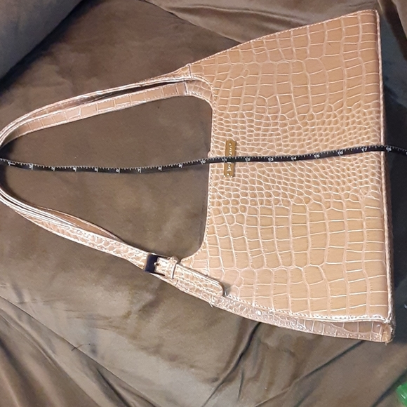 VINTAGE LIZ CLAIBORNE nude faux alligator purse - Picture 7 of 10
